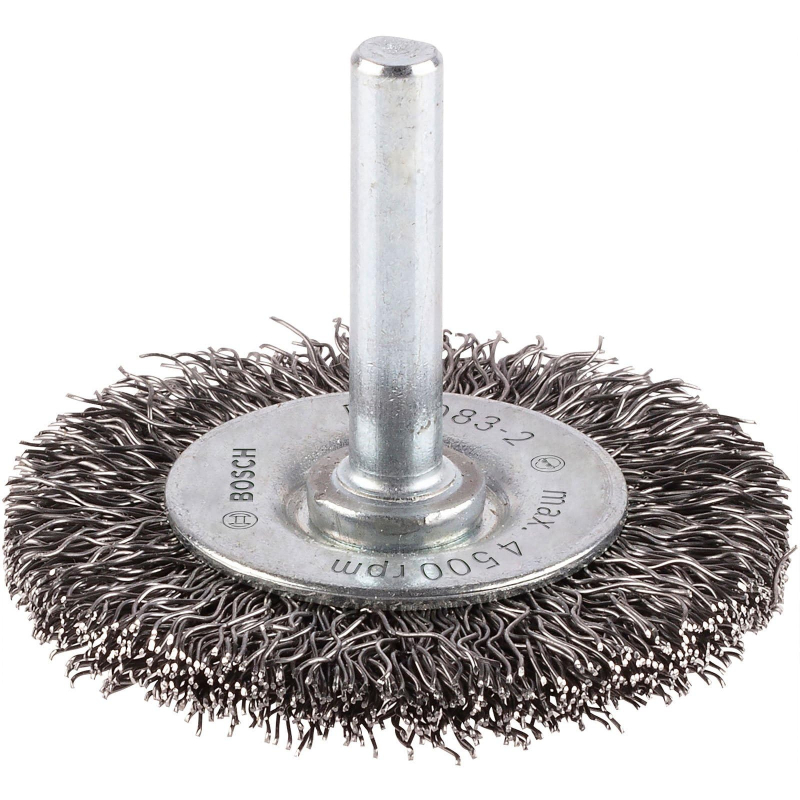 Bosch 1x Brosse circulaire PRO Steel Longlife, fils ondulés pour emmanchement cylindrique 6 mm et perceuse (Ø 50 mm, Professiona
