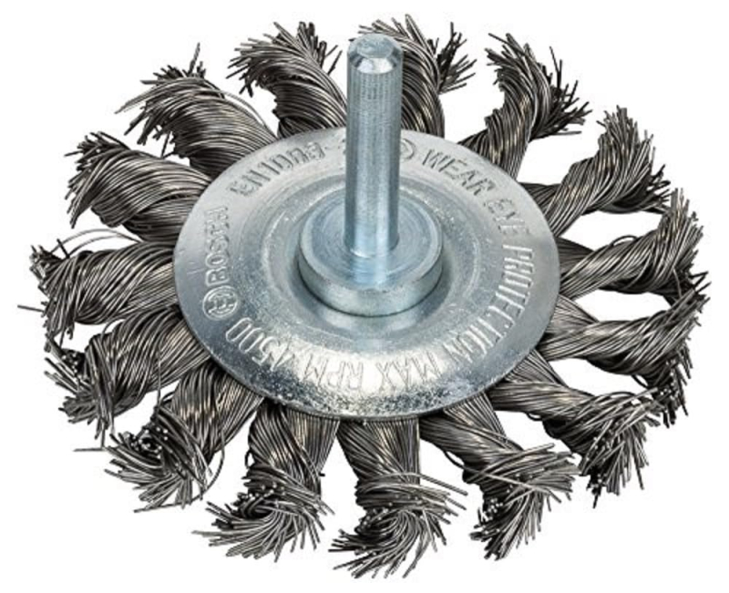 Bosch 1x Brosse circulaire PRO Stainless Steel Longlife, fils torsadés pour emmanchement cylindrique 6 mm et perceuse (Ø 70 mm, 