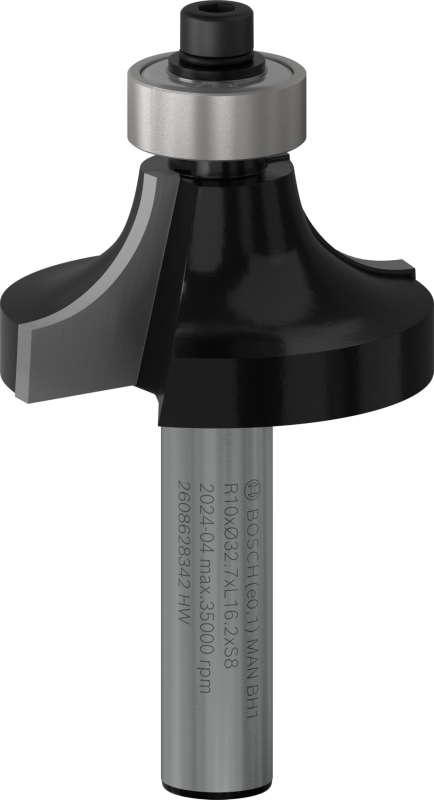Bosch 1x Fraise à arrondir pour défonceuse PRO (pour Bois résineux, Bois dur, Ø 32,7 mm, Professional Accessoire Défonceuse manu