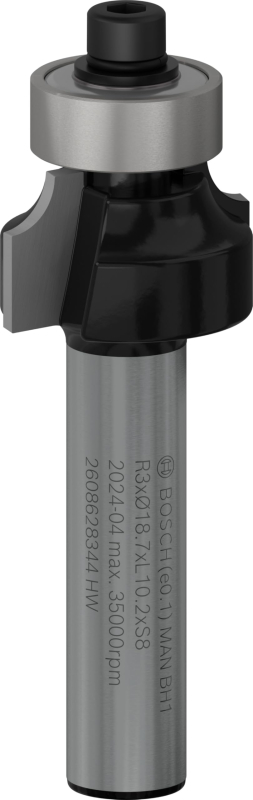 Bosch 1x Fraise à arrondir pour défonceuse PRO (pour Bois résineux, Bois dur, Ø 18,7 mm, Professional Accessoire Défonceuse manu