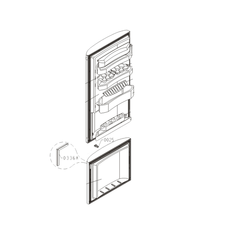 Joint de porte (partie congélateur) repère 0336A GORENJE 406645