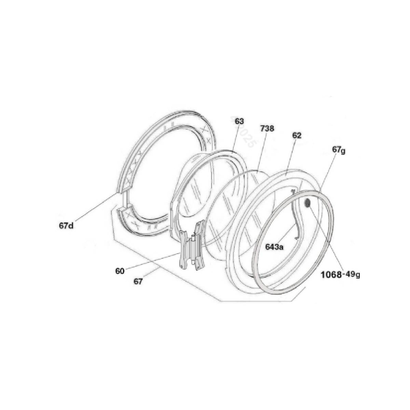 Hublot complet (Repère 67) CANDY 70005345