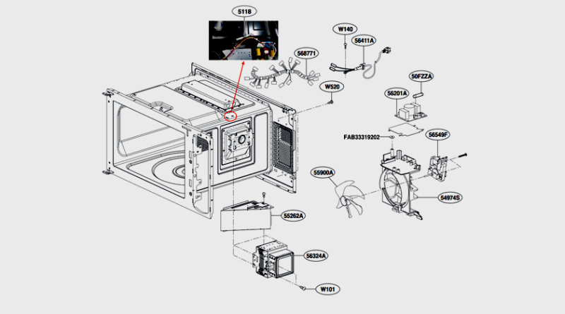 Carte électronique, filtre (repère 56201a) LG ADQ74913201