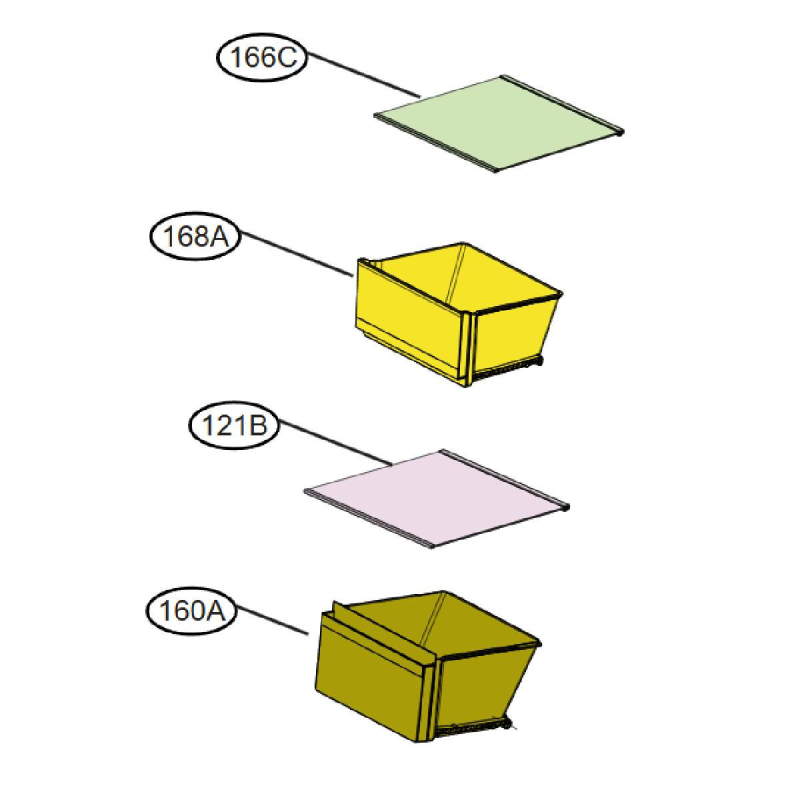 Bac à légumes inférieur (repère 160A) LG AJP76401536