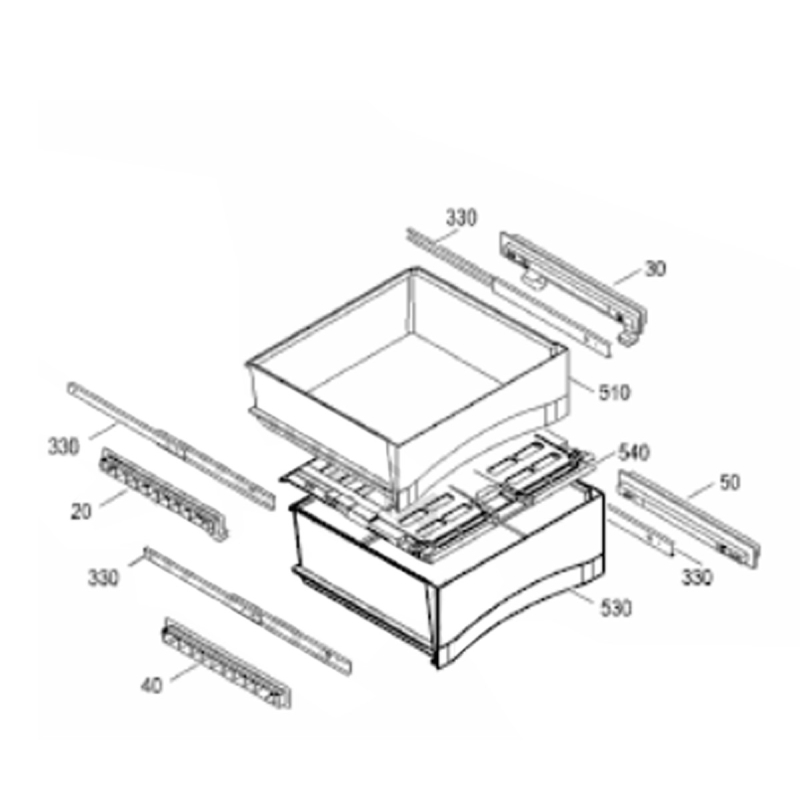 Tiroir compartiment 0 dégrée c (repère 530) LIEBHERR 929038201