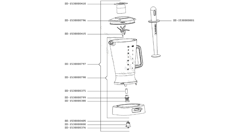 Bol blender noir (repère SS-1530000798) MOULINEX SS-1530000798