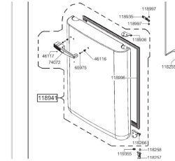 Porte (Partie congélateur) d'origine SMEG 696139492