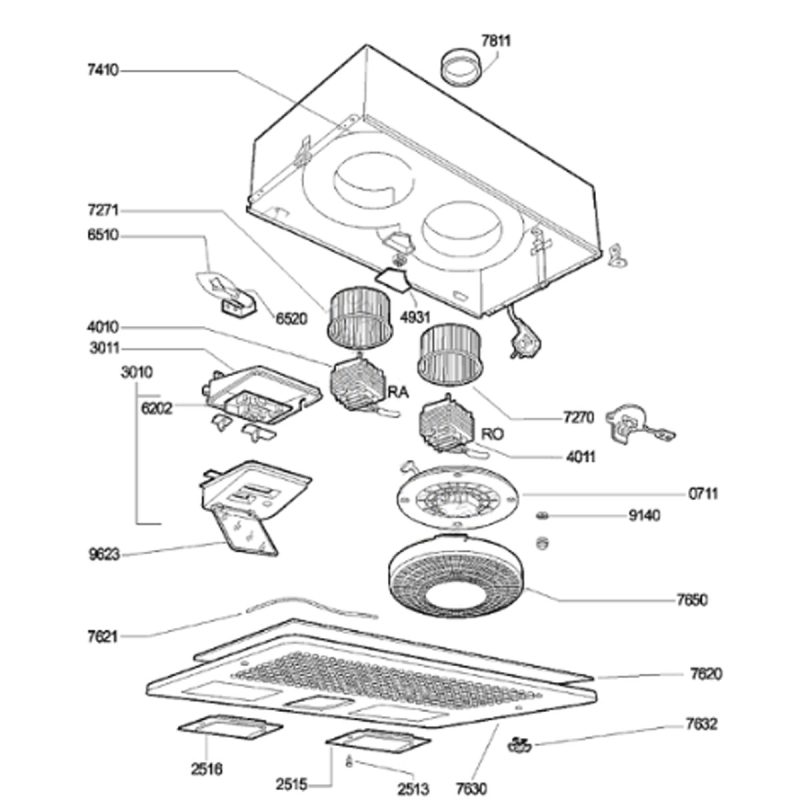 Moteur (repère 4011) d'origine WHIRLPOOL 481236118561
