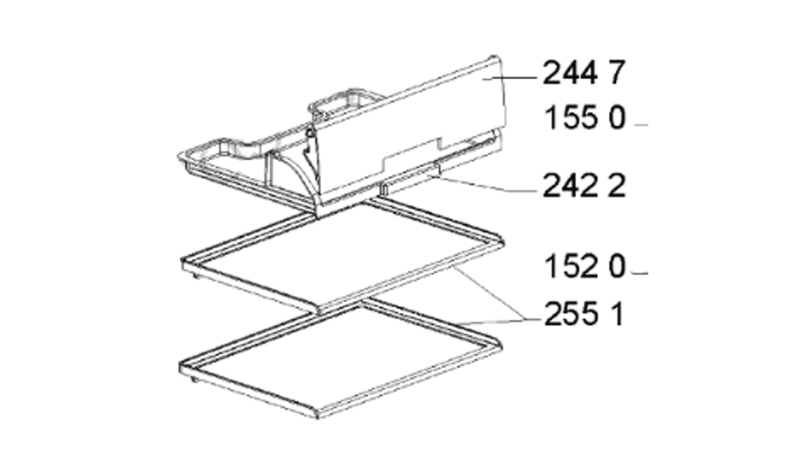 Clayette, étagère (repère 255 1) WHIRLPOOL 481245088411