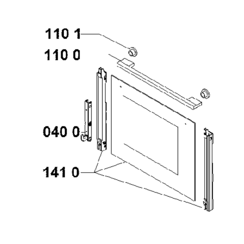 Vitre extérieur (repère 1410) WHIRLPOOL C00856366