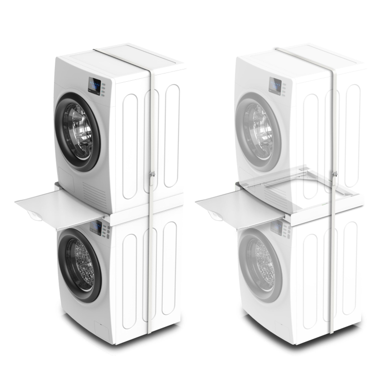 Meliconi - Kit de superposition universel BASE TORRE GREEN+ pour lave-linge et sèche-linge - Ultra-résistant - Anti-vibrations