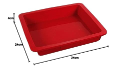 Crealys 513014 Moule Carré Silicone Rouge