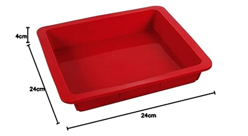 Crealys 513014 Moule Carré Silicone Rouge