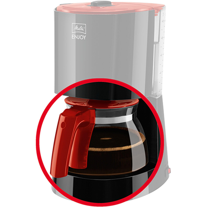 Melitta Verseuse en verre pour Enjoy Verre, noir/rouge
