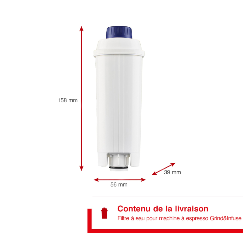 Solis Filtre Eau - 1 pièce Grind & Infuse Compact 1018 - Durée de Vie 1 à 2 Mois - Plaisir Maximal du Café - Durée de Vie Plus L