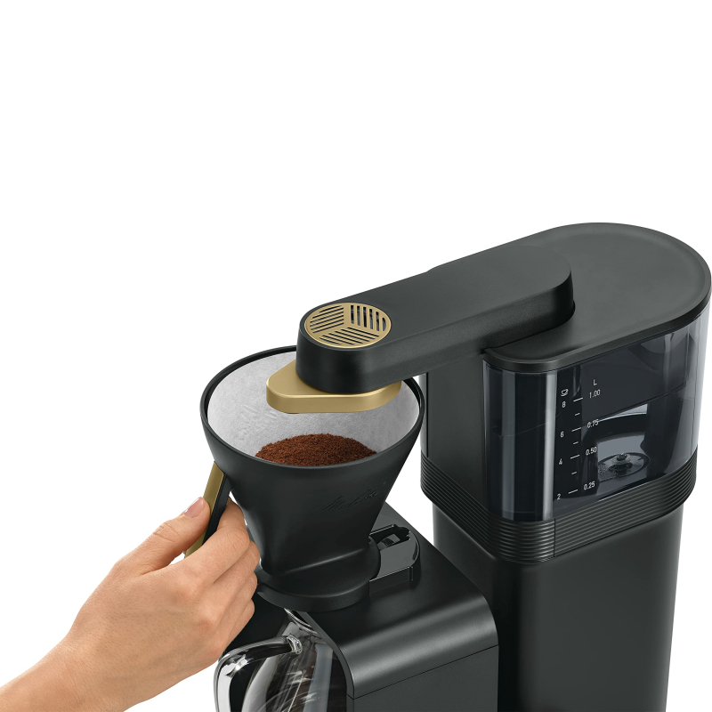 Melitta EPOUR Over Cafetière : système d'infusion unique et design innovant Noir/doré