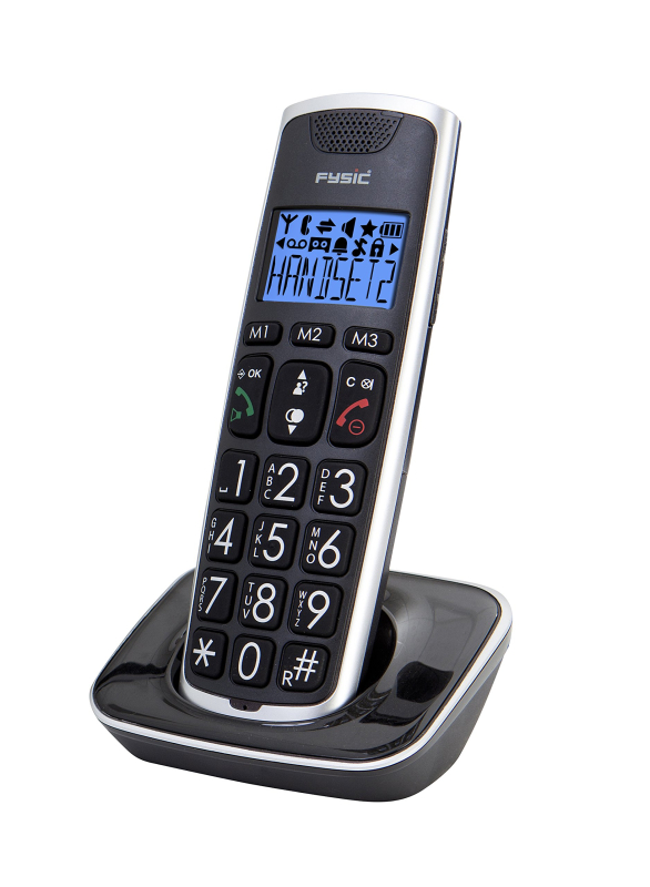 Fysic FX-6020 téléphone - téléphones (Téléphone DECT, 50 entrées, Identification de l'appelant, Noir)