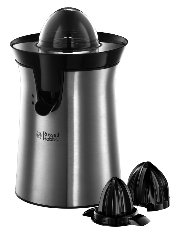 Russell Hobbs Presse Agrumes Electrique [Automatique] Classic Inox brossé (Facile & rapide,2 Sens Rotation,2 Cônes Interchangeab