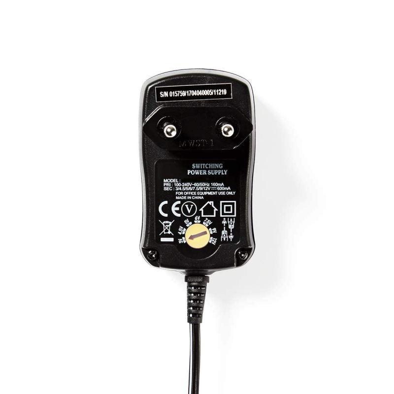Nedis Adaptateur Secteur Universel 3/4,5/5/6/7,5/9/12 V CC