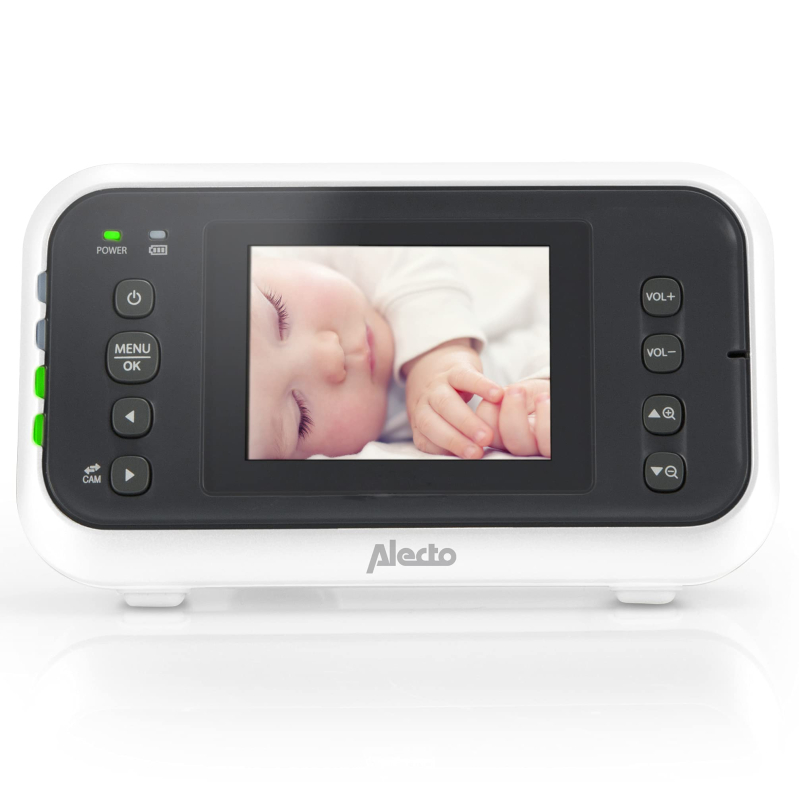 Alecto DVM75 Babyphone avec caméra Moniteur 2,4'' - Baby Monitor avec Alarme - Caméra intérieure pour votre bébé - Blanc/Anthrac