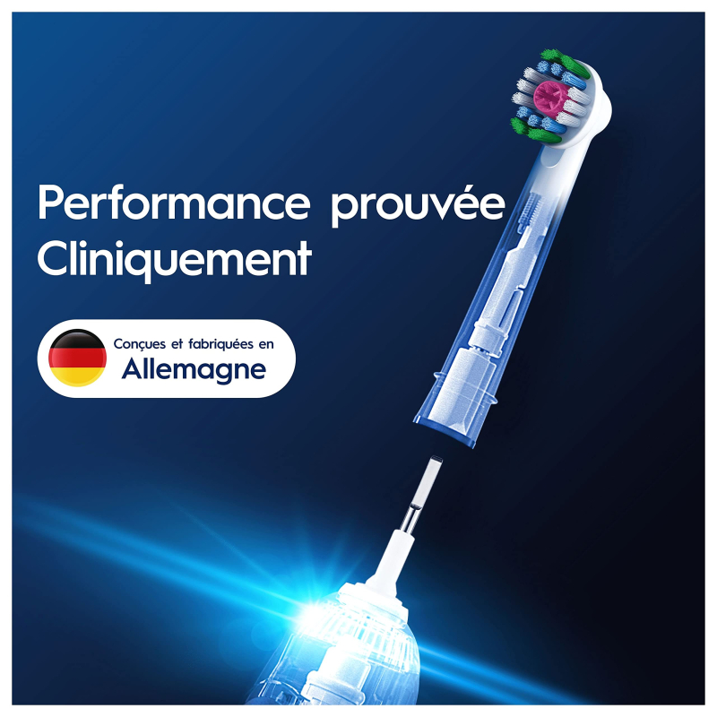 Oral-B Pro 3D White Brossettes pour Brosse à dents électriques, Pack De 8 Unités