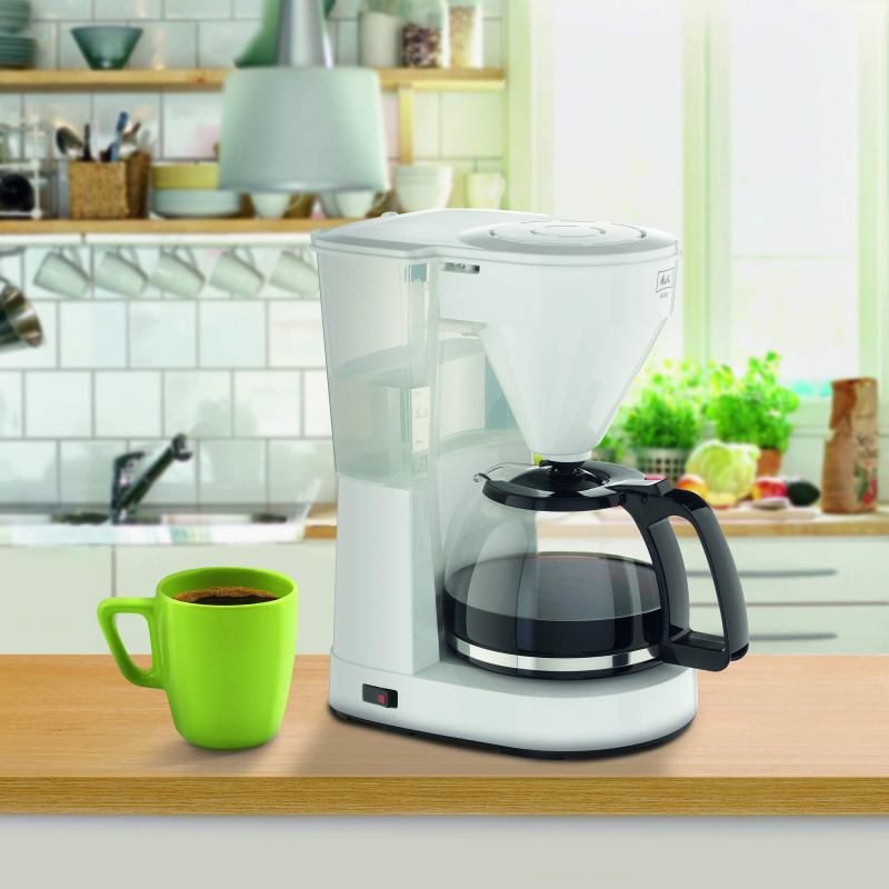 Melitta Cafetière Filtre avec Verseuse en Verre, Easy II, 1023-01, Blanc