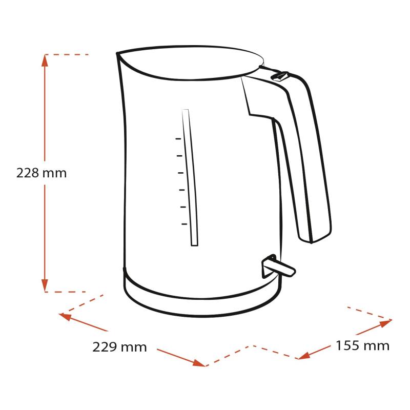 Bouilloire - MELITTA - Look Aqua 1026-02 BK SST, avec arrêt automatique, résistance dissimulée et arrêt de sécurité anti-surchau