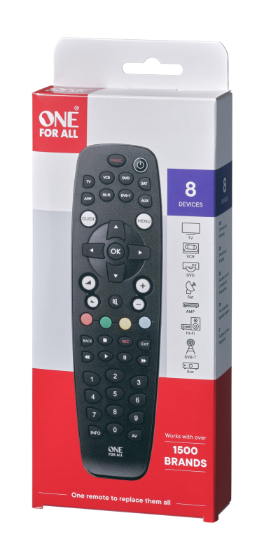 One For All URC2981 - Télécommande Universelle Parfaite de remplacement TV Décodeur DVD/Blu-ray VCR et appareils Audio - Garanti