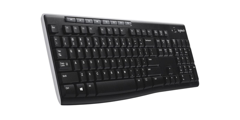 Logitech 920-003754 K270 Clavier Sans Fil pour Windows, 2.4 GHz Sans Fil, Taille Standard, Pavé Numérique, 8 Touches Multimédia,