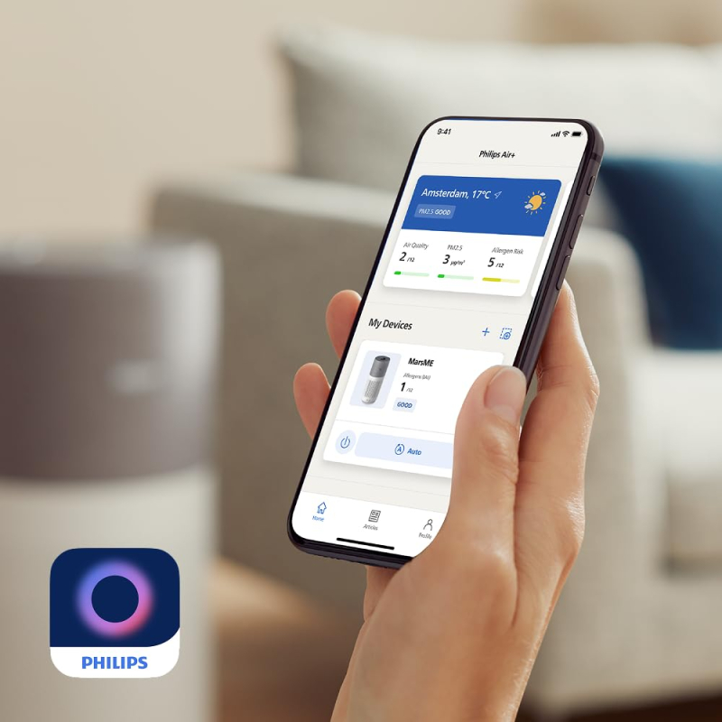 Philips Filtre de Remplacement Original pour Purificateur d'Air Série 3000i, AC3033, AC3036, AC3039, AC3055, AC3058, AC3059, HEP