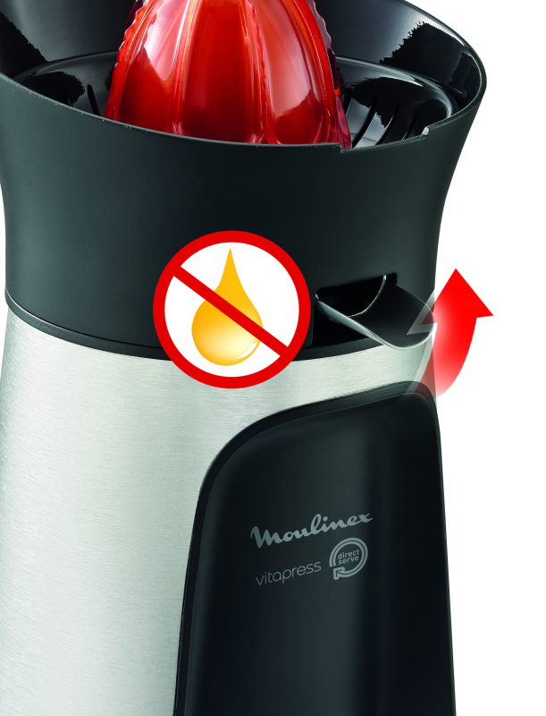 Moulinex PC603D10 Vitapress Direct Serve 3 Cônes-Presse-Agrume Gris Métallisé/Noir 100W