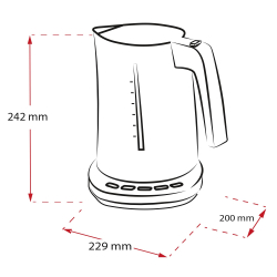 Bouilloire - MELITTA - Look Aqua DeLuxe 1026-14 avec réglage de la température (80 °C, 95 °C, 100 °C) pour la préparation du thé