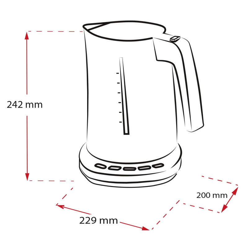Bouilloire - MELITTA - Look Aqua DeLuxe 1026-14 avec réglage de la température (80 °C, 95 °C, 100 °C) pour la préparation du thé