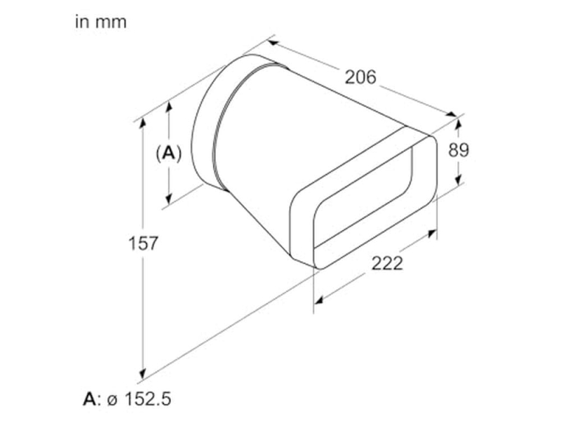 Bosch HEZ9VDSI0 Accessoires pour chaleur/Accessoires d'installation/Adaptateur plat & rond / 150 mm de diamètre