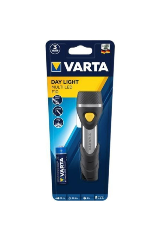 VARTA Lampe Torche avec 5 LED incl. 1x pile AA, Day Light Multi LED F10, lampe de poche à pendentif, lumière idéale pour la mais