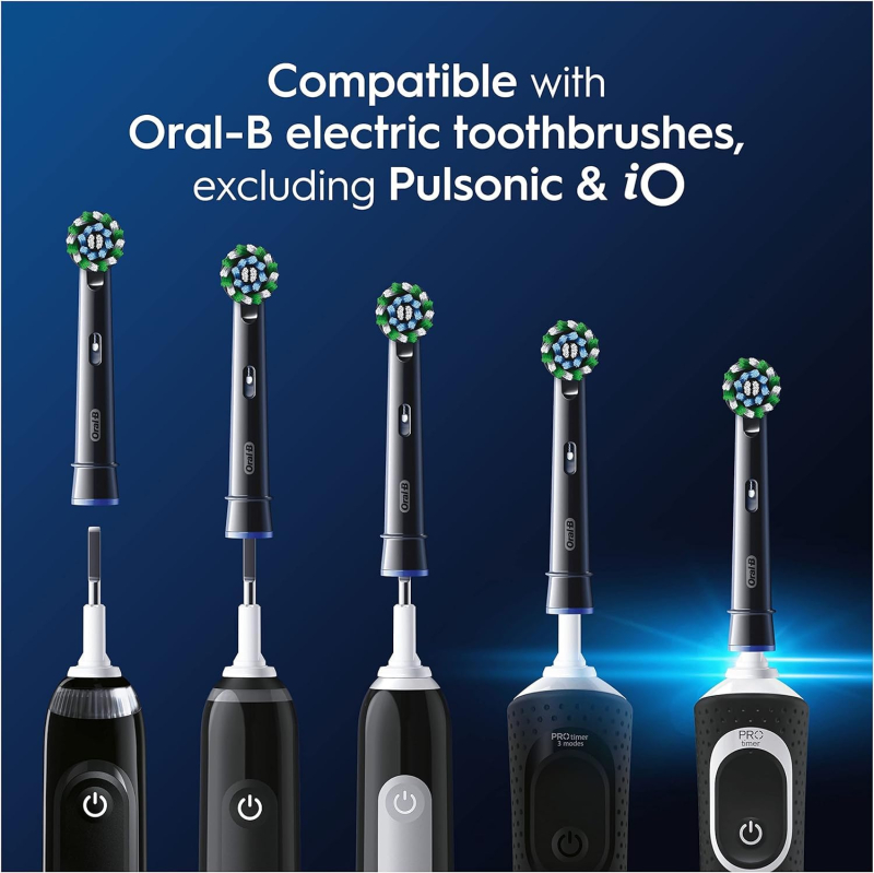 Oral-B Pro Floss Action Lot de 4 têtes de brosse à dents électrique en forme de X et poils interdentaires pour enlever la plaque