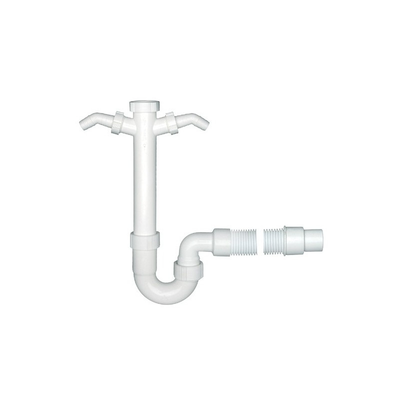 SIPHON POUR LAVABO BLANC