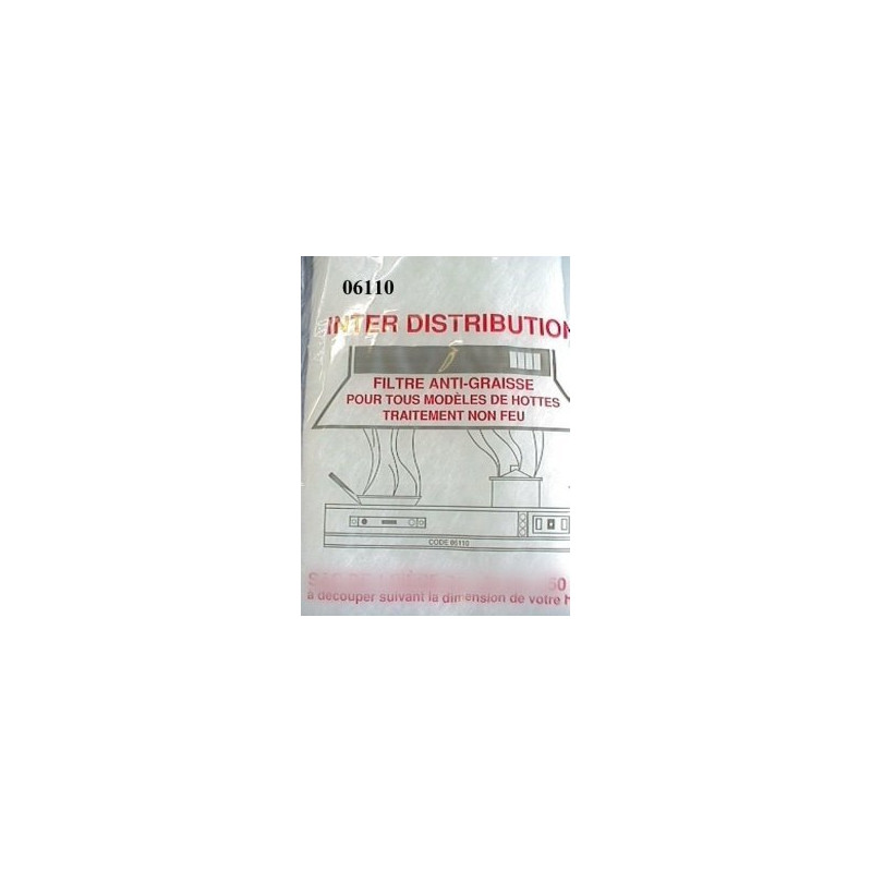 filtre hotte standard blanc ignifuge