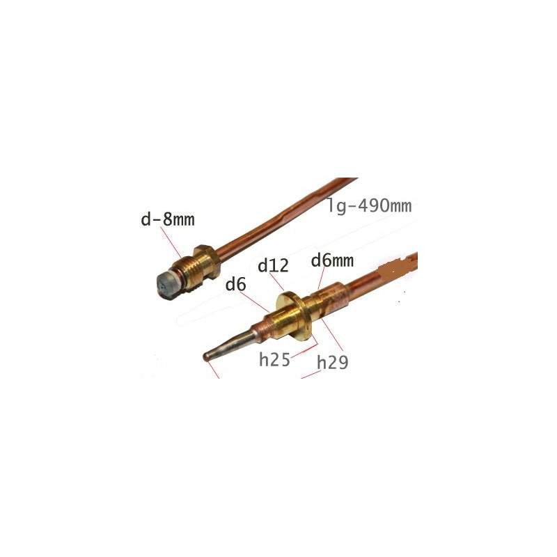 thermocouple 490mm pour table de cuisson DE DIETRICH