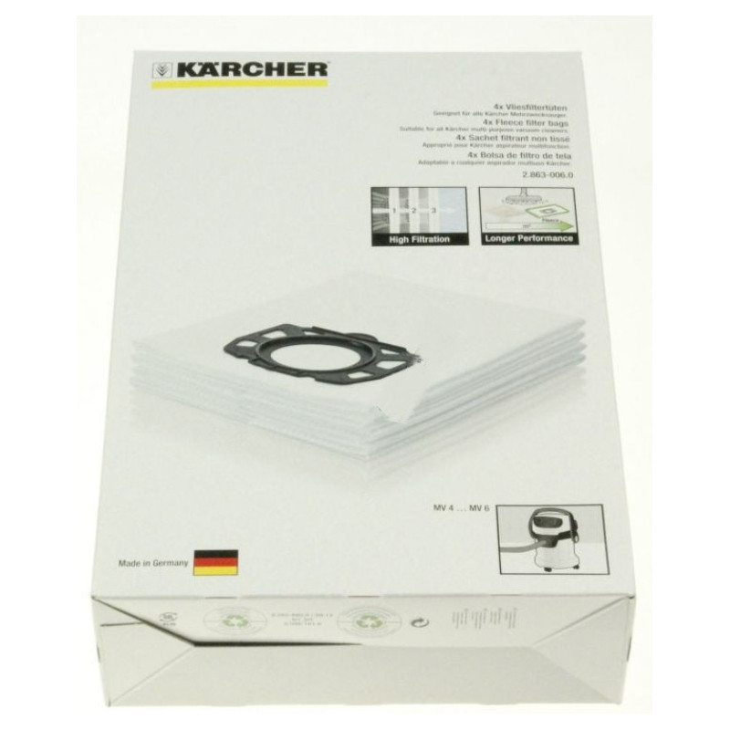 SACHET FILTRE OUATE POUR ASPIRATEUR  KARCHER