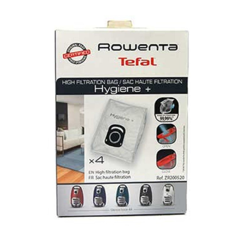 BOITE DE 4 SACS HYGIÈNE + SILENCE FORCE POUR ASPIRATEUR ROWENTA