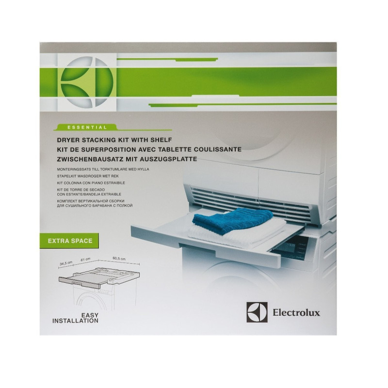 KIT DE SUPERPOSITION LAVE-LINGE / SÈCHE-LINGE AVEC TABLETTE 605x610 MM TABLETTE 345 MM ELECTROLUX