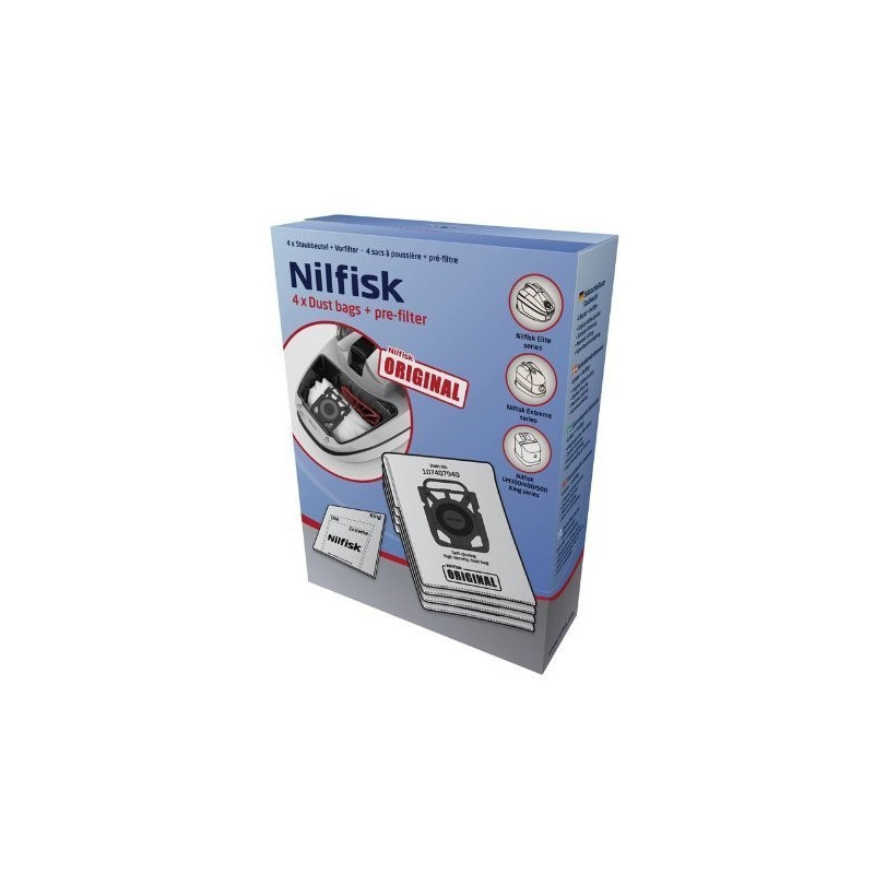 BOITE DE 4 SACS AVEC PRE-FILTRE POUR ASPIRATEUR NILFISK ADVANCE