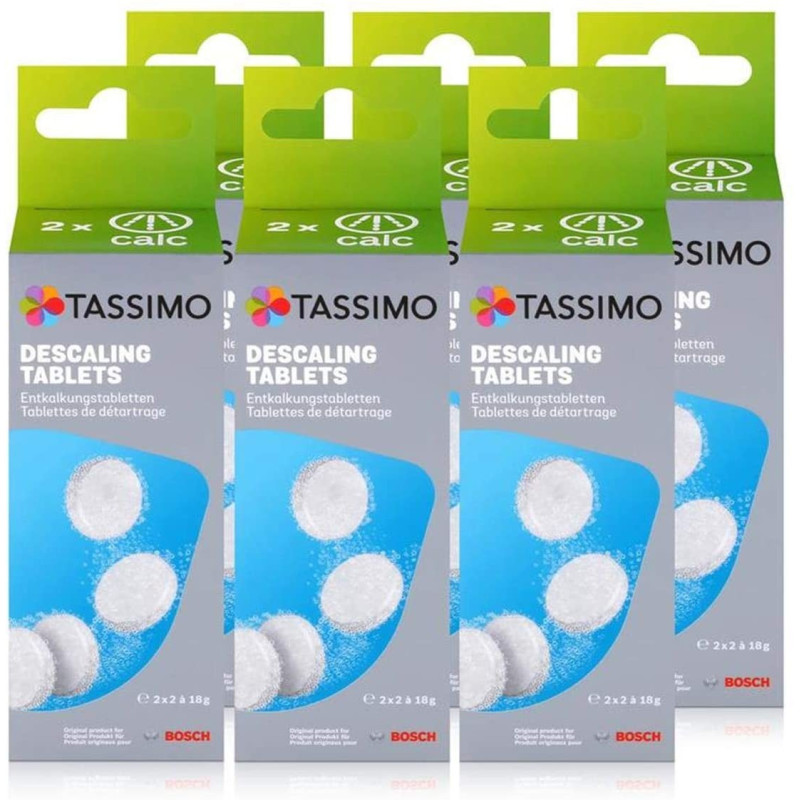 Lot de 6 boîtes de détartrant (16 tablettes x18 g) pour machine à café Tassimo Bosch