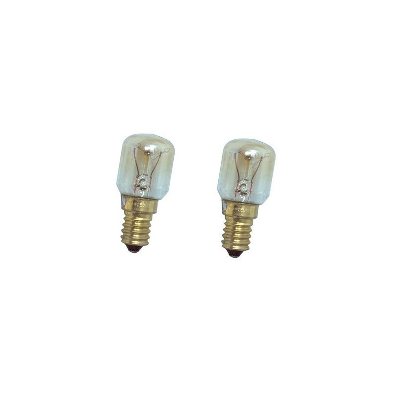 Lot de 2 ampoules de four à culot à vis 25 W E14/SES 300° pour four toutes marques