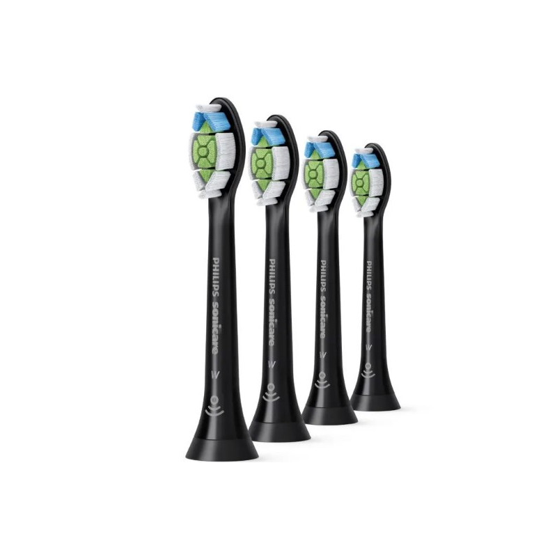 Têtes de brosses Philips Sonicare HX6064/11 - Optimal White W2 - Taille standard - Clipsables - Lot de 4 - Noir