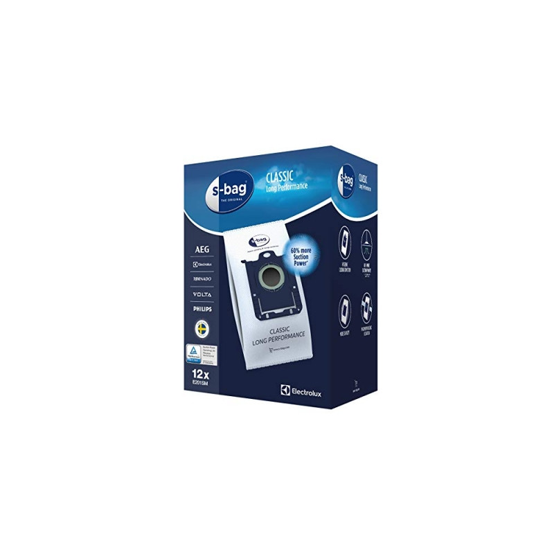 electrolux - e201sm sacs aspirateurs s-bag? classic long performance - bo?te de 12