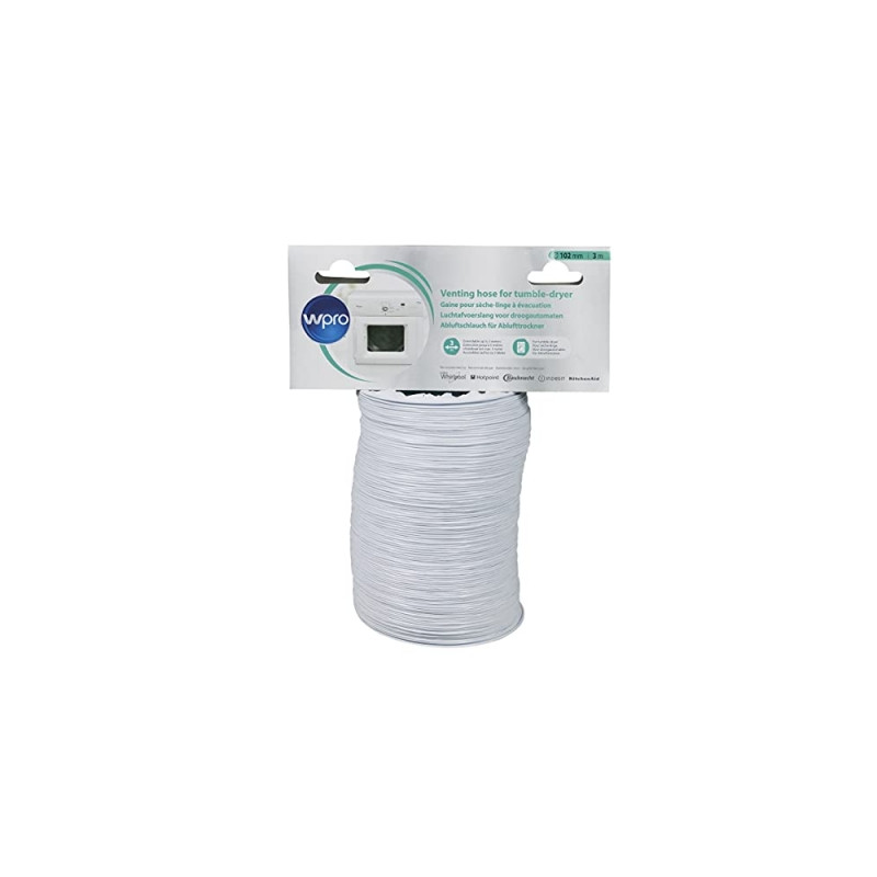 gaine d'evacuation en pvc long. 2m diam. 102mm (60328-25112) s?che-linge 484000008556 wpro