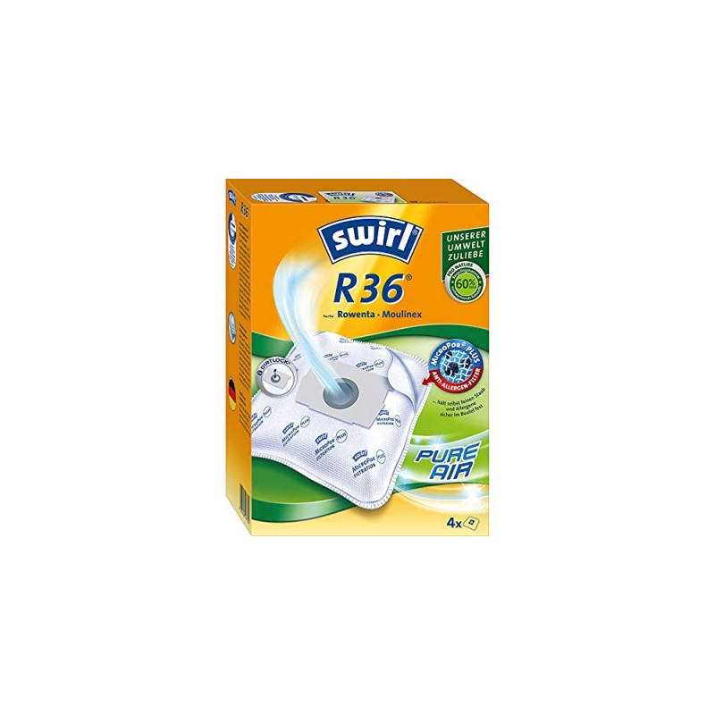 swirl lot de 4 sacs pour aspirateur et 1 filtre r 36 mp plus airspace