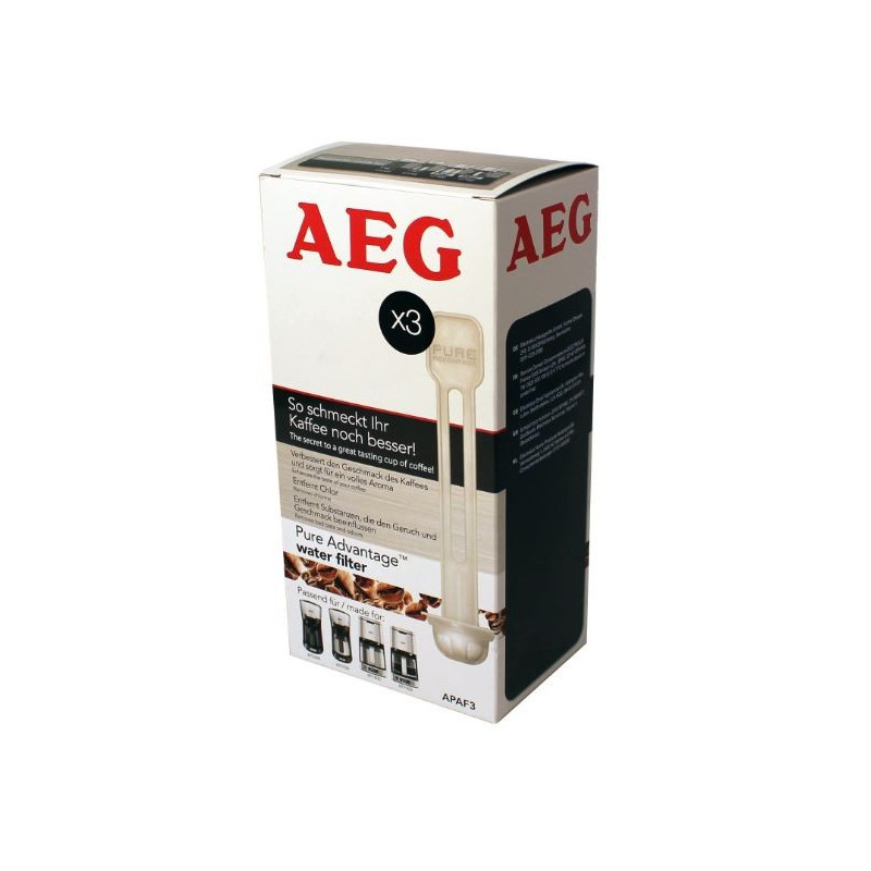 AEG 900167288 APAF3 PureAdvantage Ensemble de 3 Filtres à eau pour Machine à café